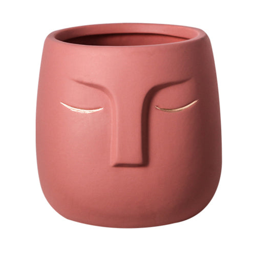 Henry Ceramic Face Vase - red - vase