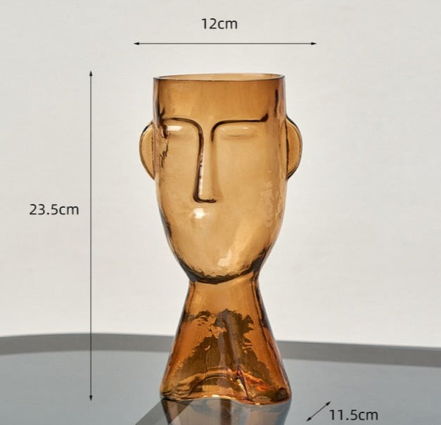 Vera Glass Vase - Brown-small - vase