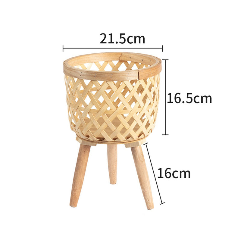 Bamboo Woven Plant Stand - SW90279-01 - plant stand