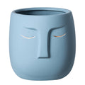 Henry Ceramic Face Vase - Light blue - vase