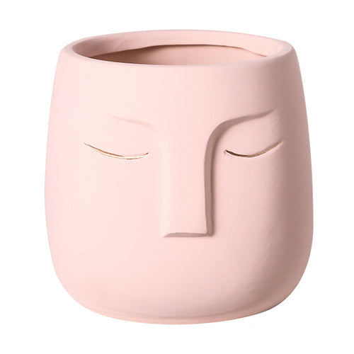 Henry Ceramic Face Vase - Pink - vase