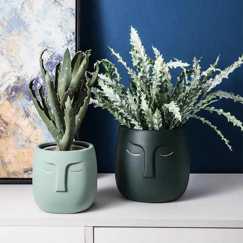 Henry Ceramic Face Vase - vase