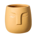 Henry Ceramic Face Vase - yellow - vase
