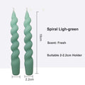Twisted Pillar Candles - 2PCS-Lightgreen - candle