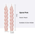 Twisted Pillar Candles - 2PCS-Pink - candle