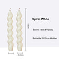 Twisted Pillar Candles - 2PCS-White - candle