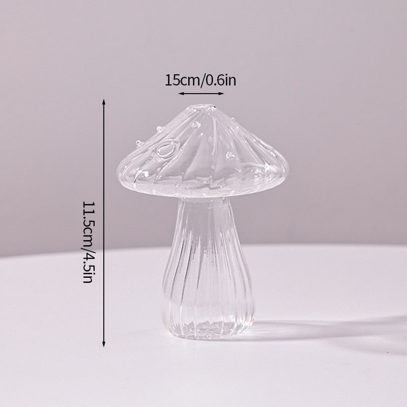 Mushroom Glass Vase Mini Flower Pot - S18 mushroom vase - vase