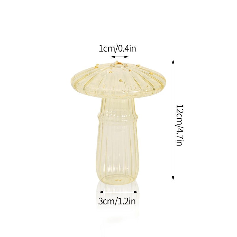 Mushroom Glass Vase Mini Flower Pot - S9 mushroom vase - vase