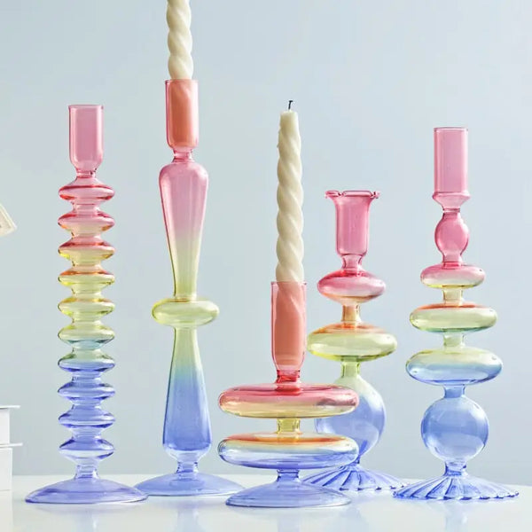 Rave Glass Candlestick Holder - candle stick holder