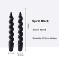 Twisted Pillar Candles - 2PCS-Black - candle