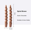 Twisted Pillar Candles - 2PCS-Brown - candle